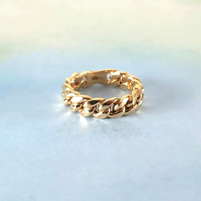 14K Cuban Link Ring