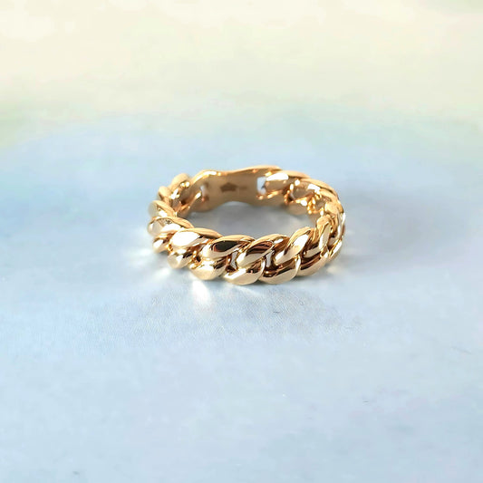 14K Cuban Link Ring