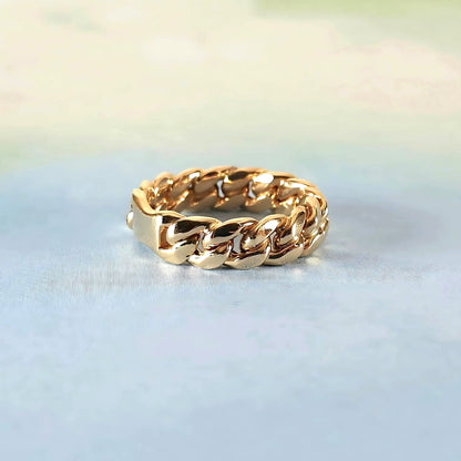14K Cuban Link Ring
