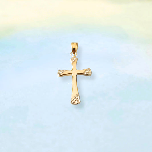 14k White & Gold Cross