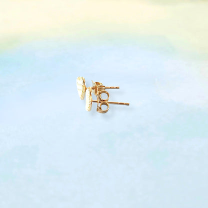 14k Heart of Gold Studs