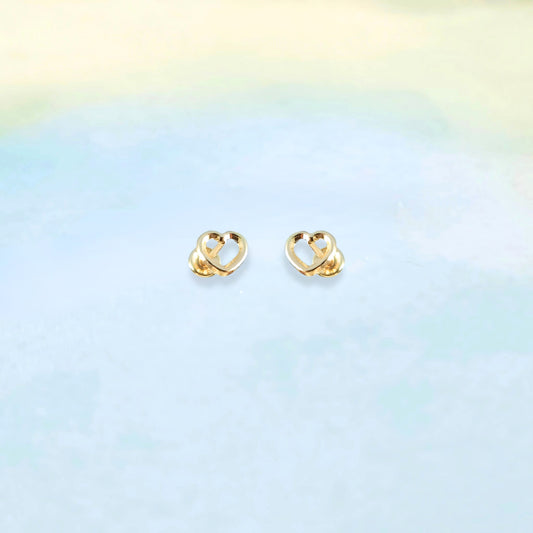 14k Wire Heart Stud
