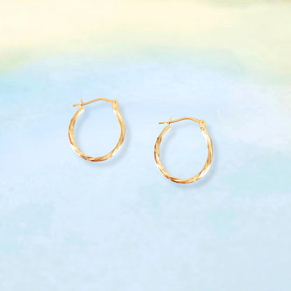 14k Twisted Minimal Hoops