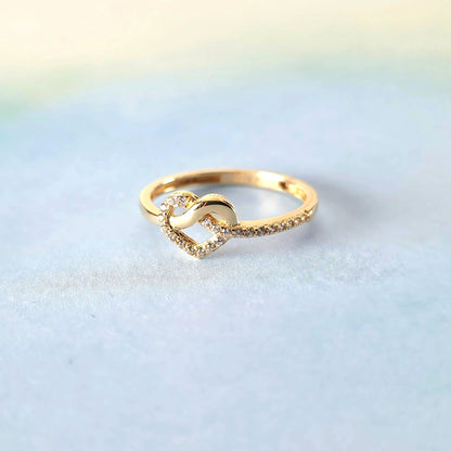 14k Heart Twist & Sparkle Ring
