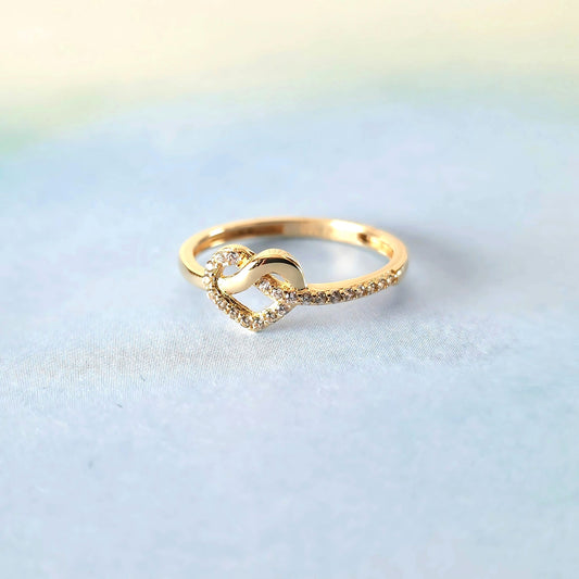 14k Heart Twist & Sparkle Ring