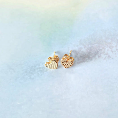 14k Heart of Gold Studs