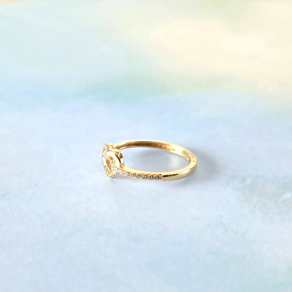 14k Heart Twist & Sparkle Ring