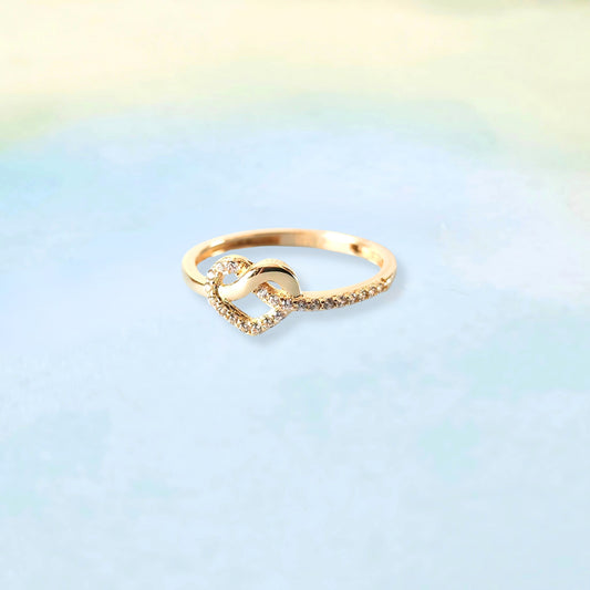 14k Heart Twist & Sparkle Ring