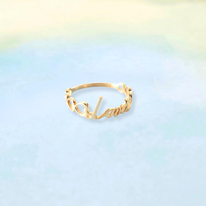14k Love & Hearts Ring
