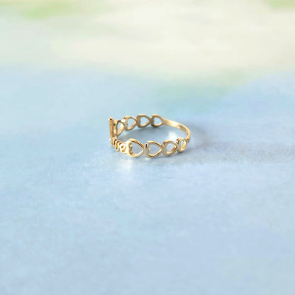 14k Love & Hearts Ring