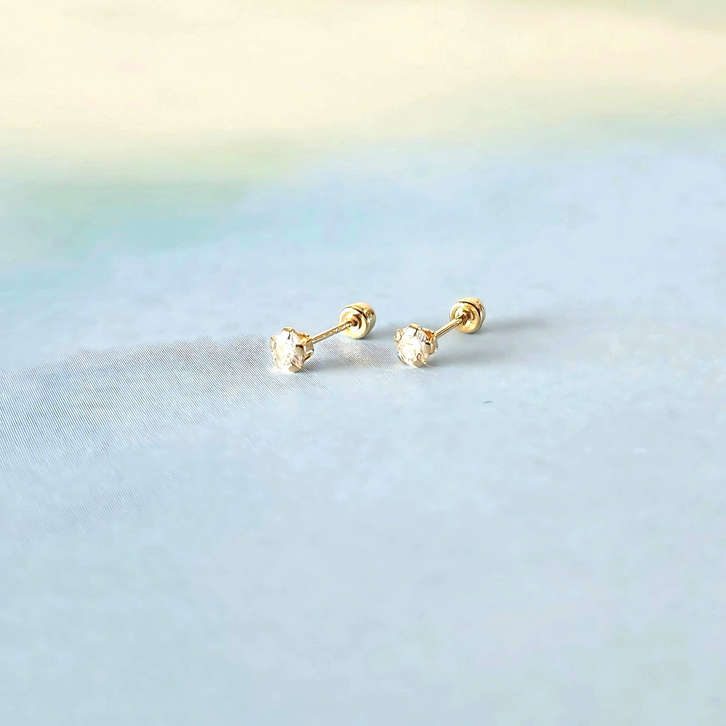 14k Crystal Studs