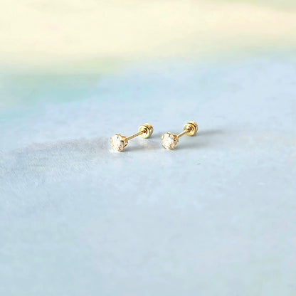 14k Crystal Studs