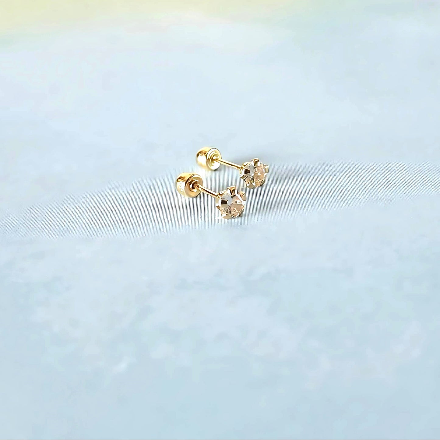 14k Crystal Studs