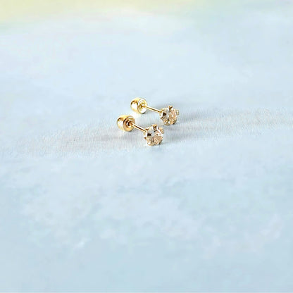 14k Crystal Studs