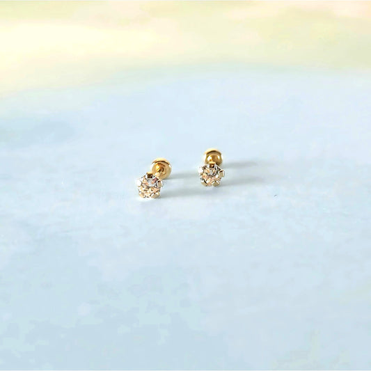 14k Crystal Studs