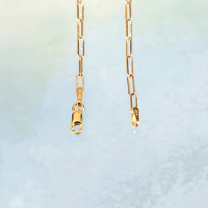14k Dainty Paper Clip Necklace