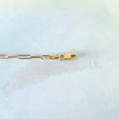 14k Dainty Paper Clip Necklace