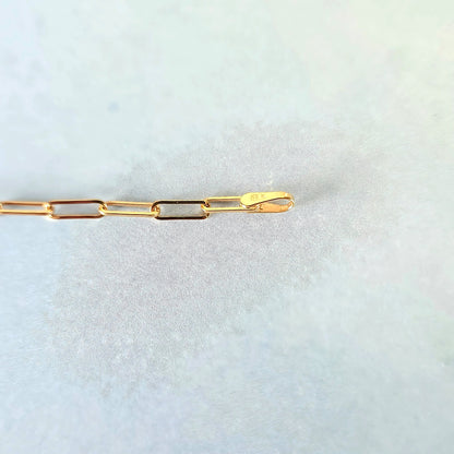 14k Dainty Paper Clip Necklace