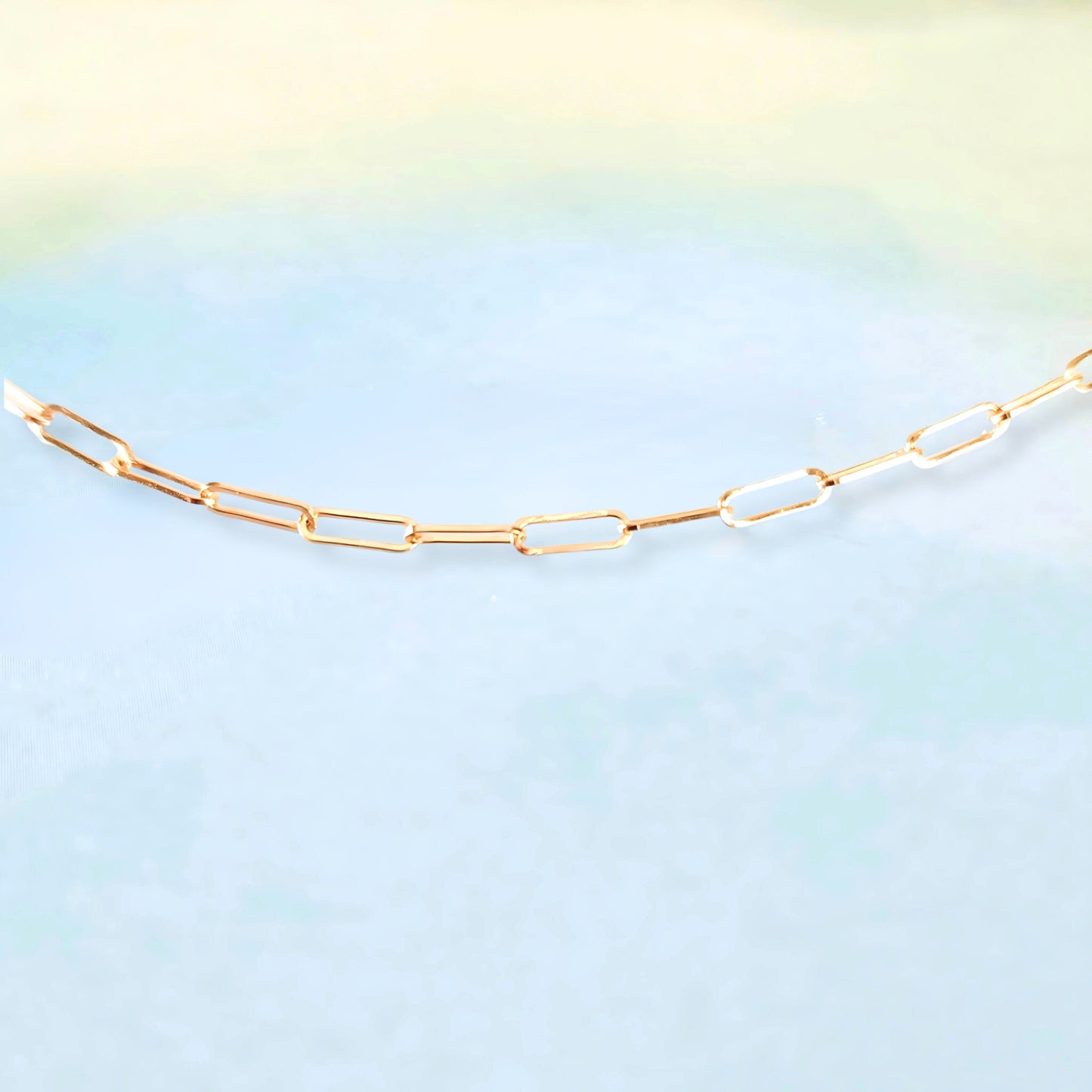 14k Dainty Paper Clip Necklace