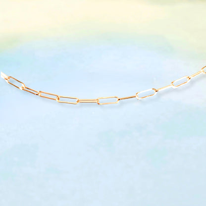 14k Dainty Paper Clip Necklace