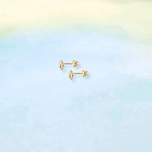 14k Wire Paw Studs