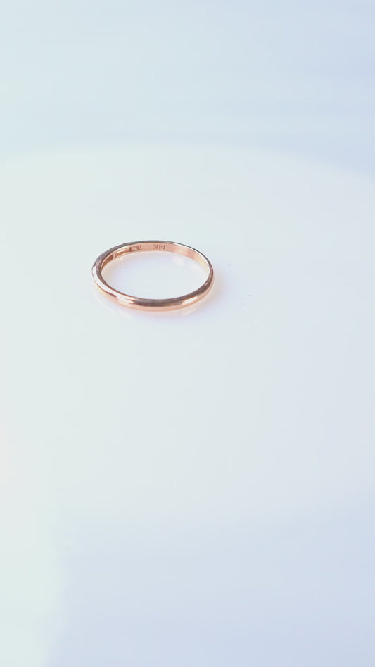 14K Minimal Rose Gold Band Ring
