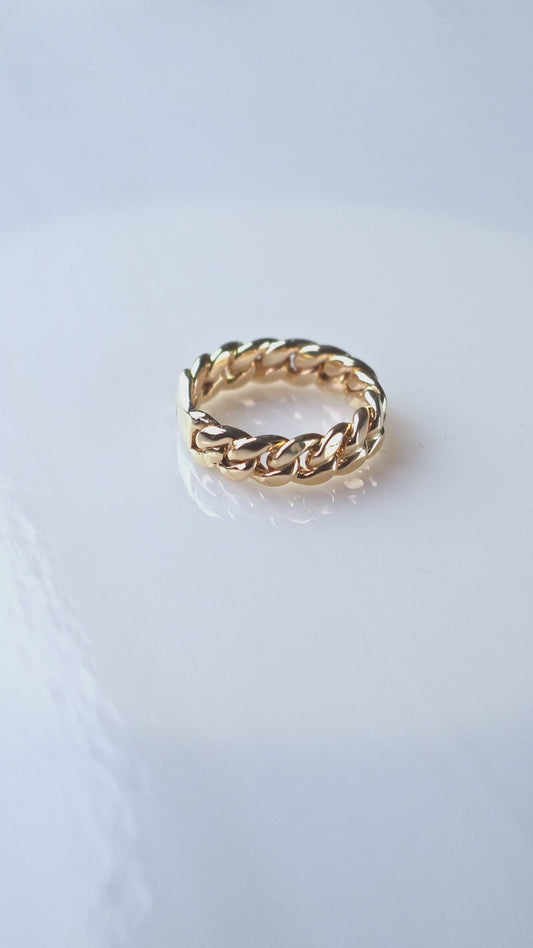 14K Cuban Link Ring