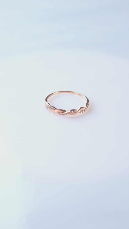 14K Rose Gold Twisted Band
