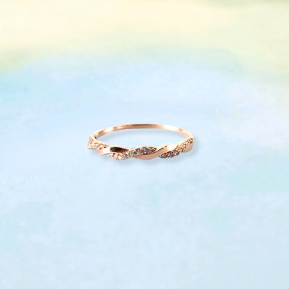 14K Rose Gold Twisted Band