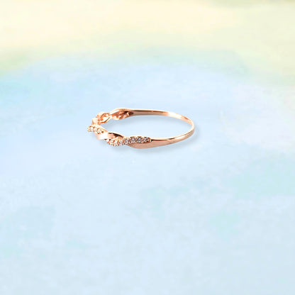 14K Rose Gold Twisted Band