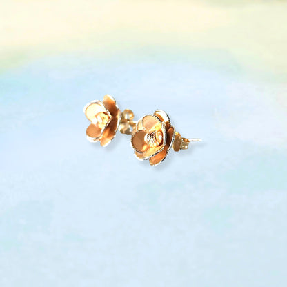 14k Rose Flower Stud