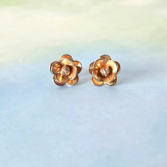 14k Rose Flower Stud