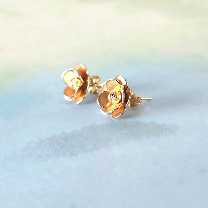 14k Rose Flower Stud