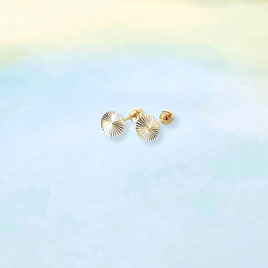 14k Sun of Gold Studs