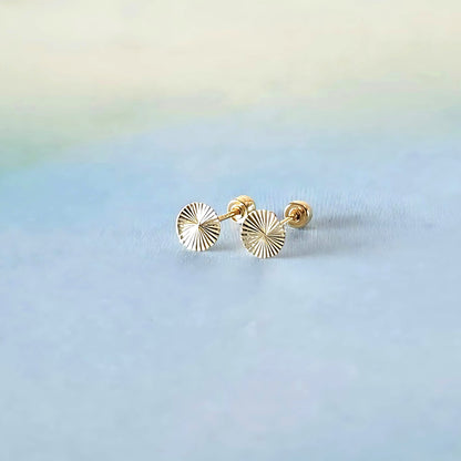 14k Sun of Gold Studs