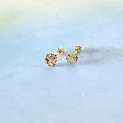 14k Sun of Gold Studs