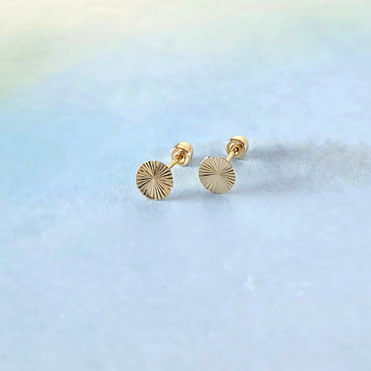 14k Sun of Gold Studs
