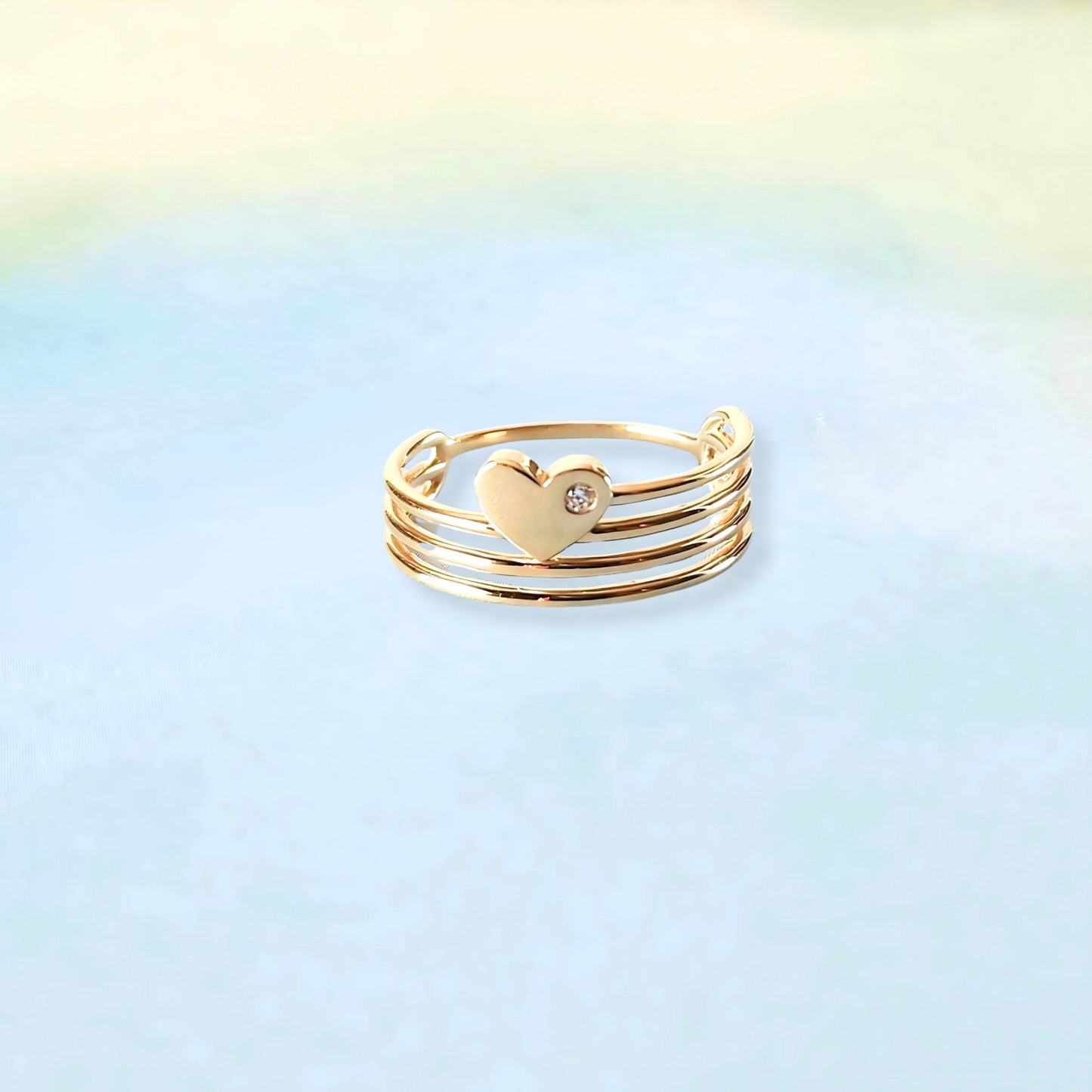 14k Spiral Heart Ring