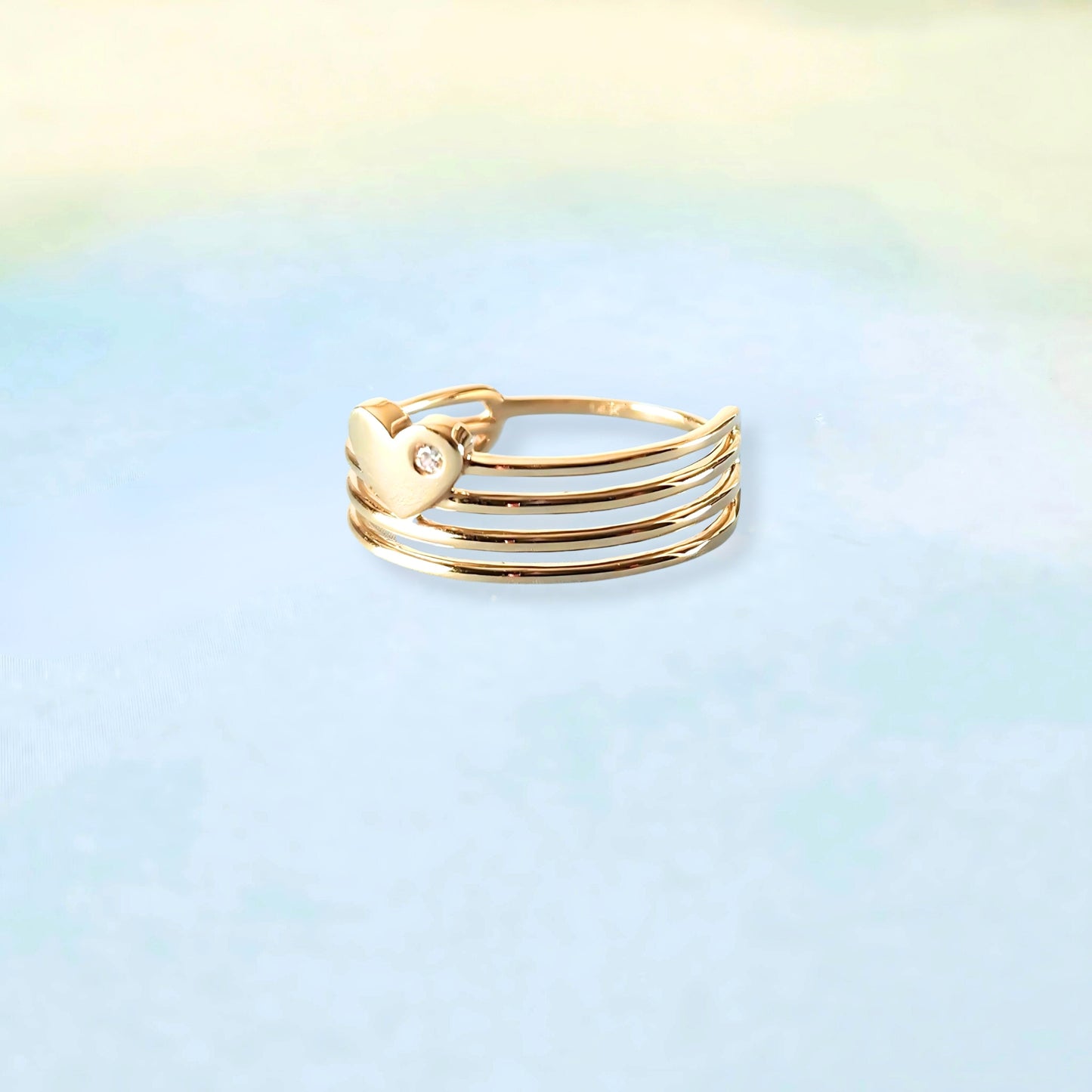 14k Spiral Heart Ring
