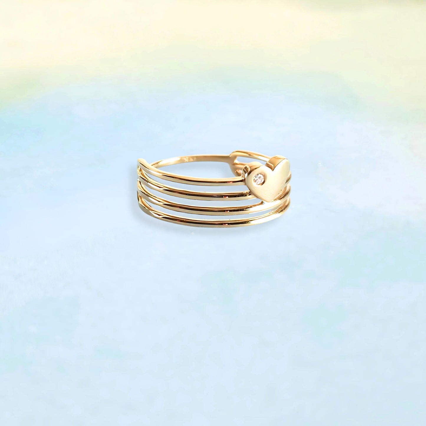 14k Spiral Heart Ring