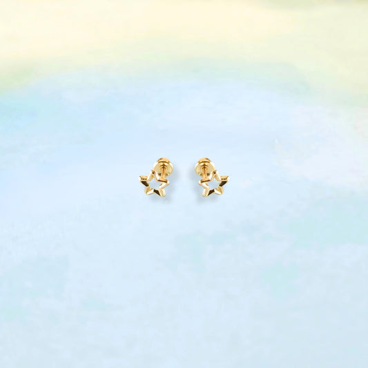 14k Wire Star Studs