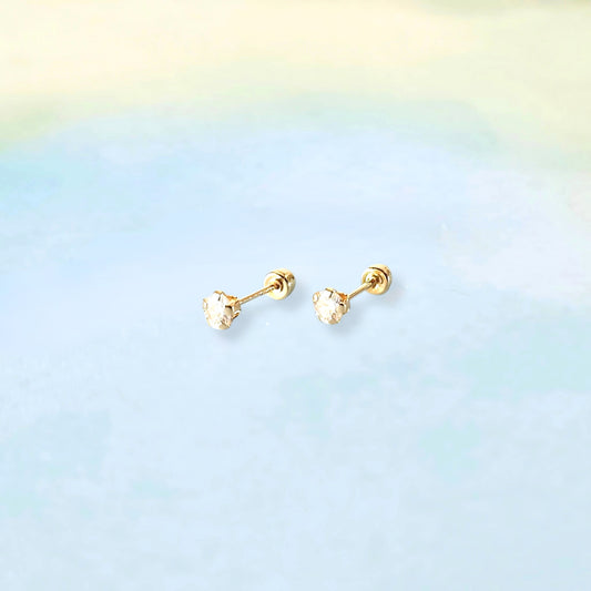 14k Crystal Studs