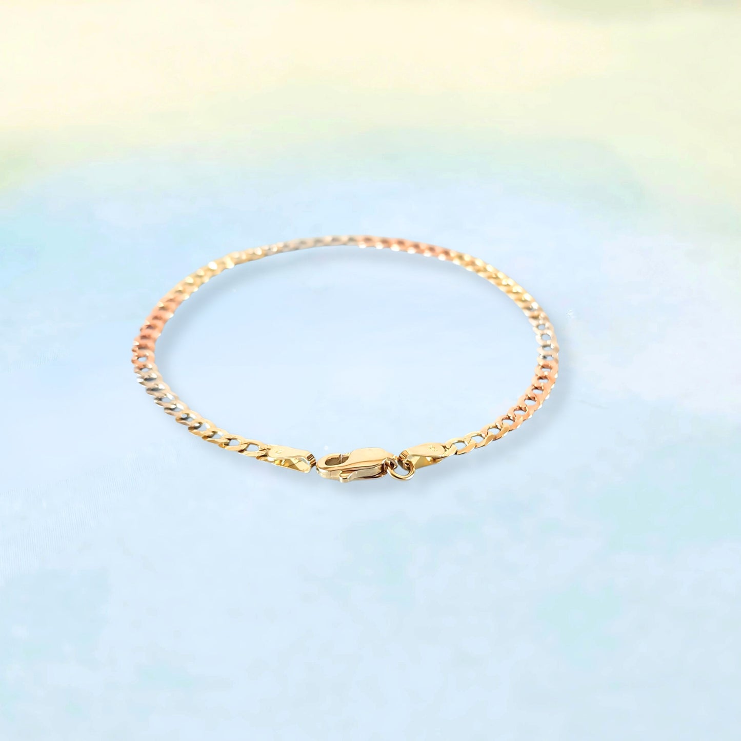 14K Curb Bracelet (Tri-Color)