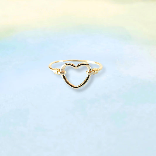 14k Wired Heart Ring