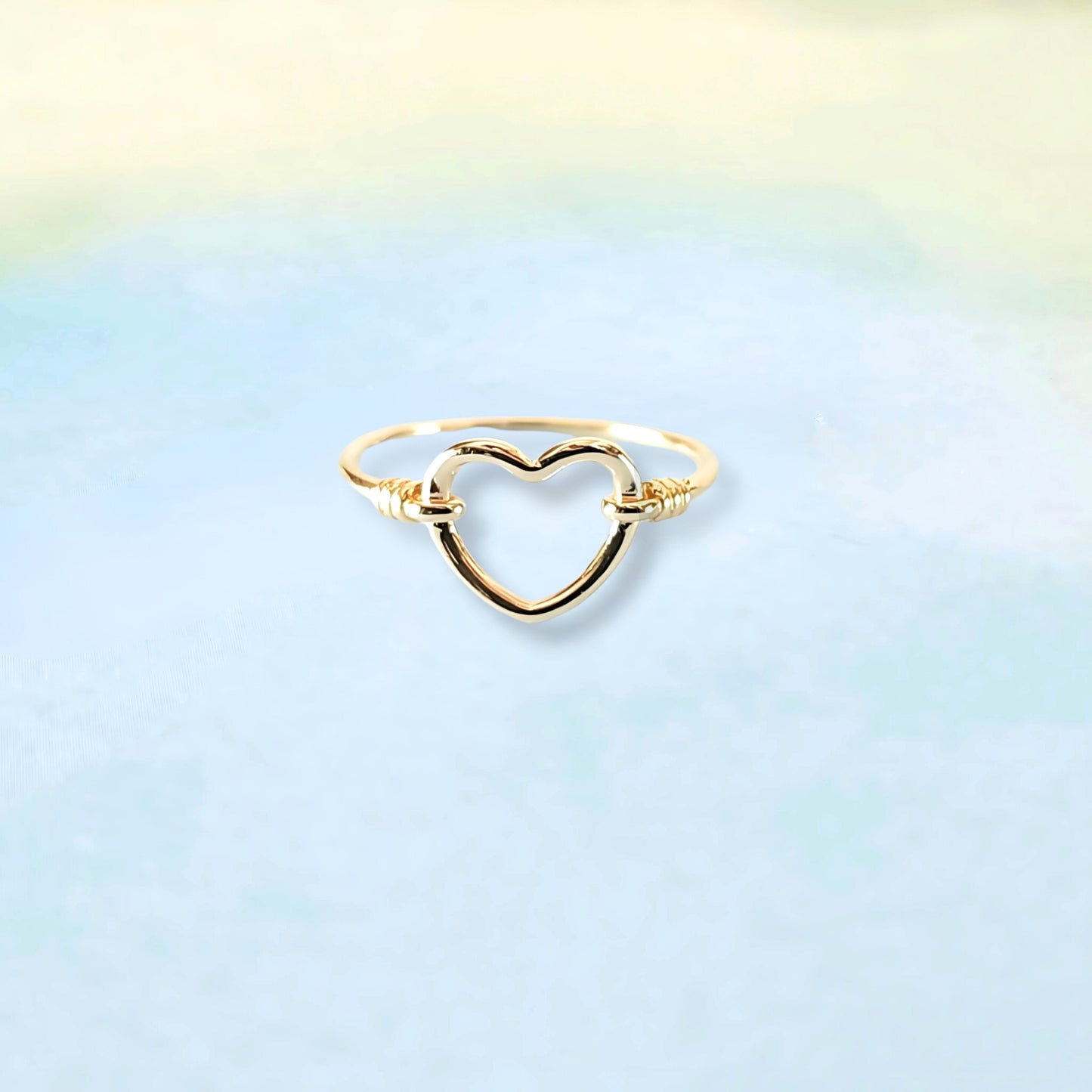 14k Wired Heart Ring